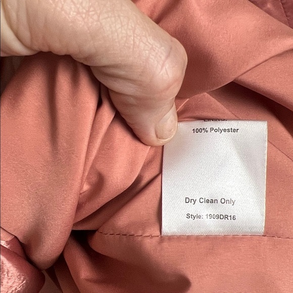 NEW Women's Choosy Sunset Vibes Pink Satin Double Breasted Coat Dress Size 16 - Picture 14 of 15